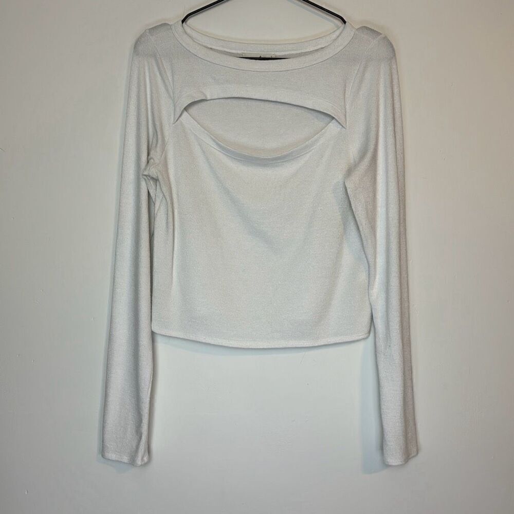 Aritzia Wilfred Free White Crop Long Sleeve L